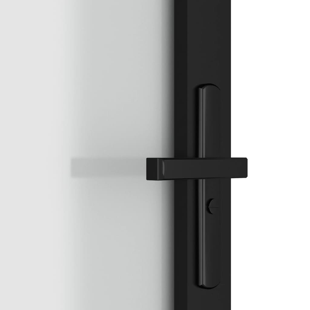 Binnendeur 76X20,5 Cm Glas En Aluminium Zwart En Mat 76 x 201.5 cm 3x2 raster