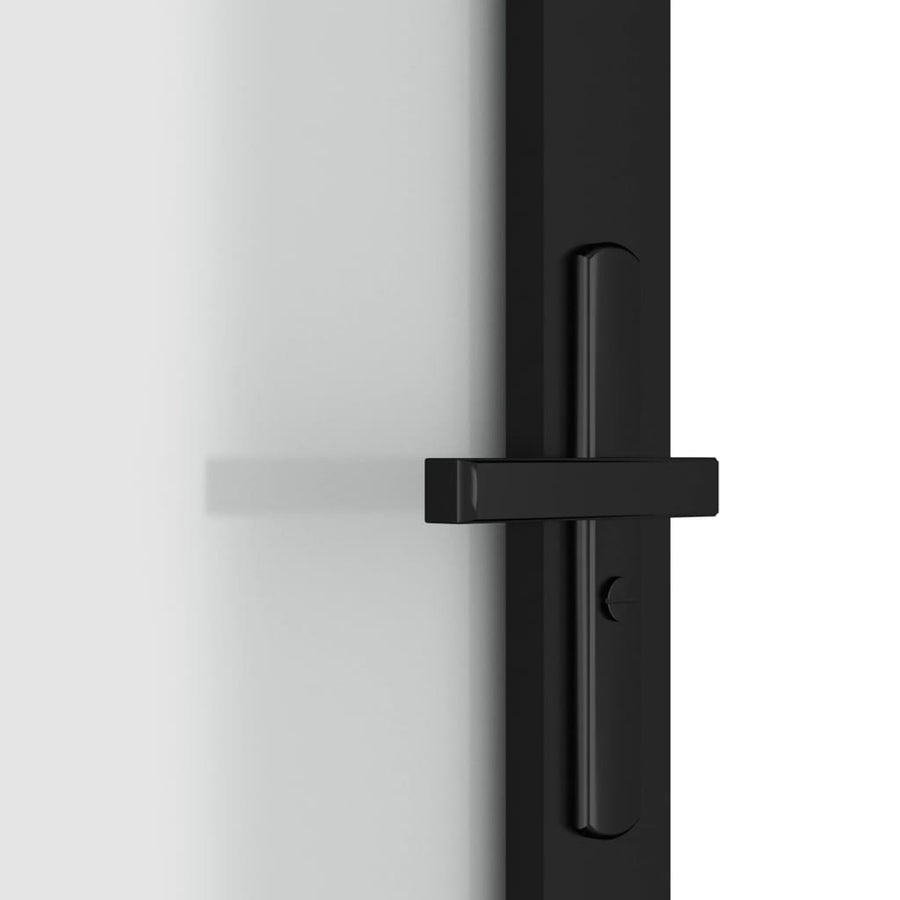 Binnendeur 76X20,5 Cm Glas En Aluminium Zwart En Mat 76 x 201.5 cm 3x2 raster
