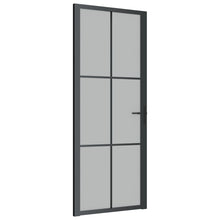 Binnendeur 83X20,5 Cm Glas En Aluminium Zwart En Mat 83 x 201.5 cm 3x2 raster