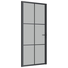 Binnendeur 93x201,5 cm matglas en aluminium zwart 93 x 201.5 cm 3x2 raster