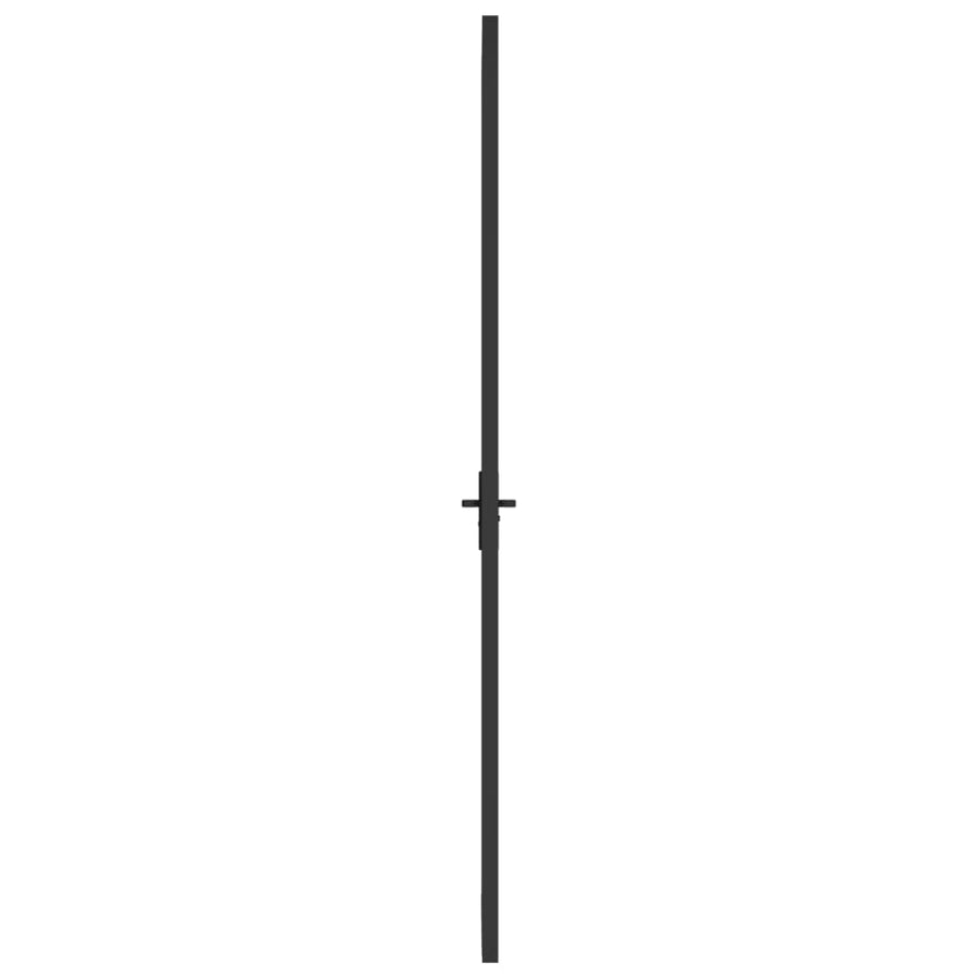 Binnendeur 93x201,5 cm matglas en aluminium zwart 93 x 201.5 cm 3x2 raster