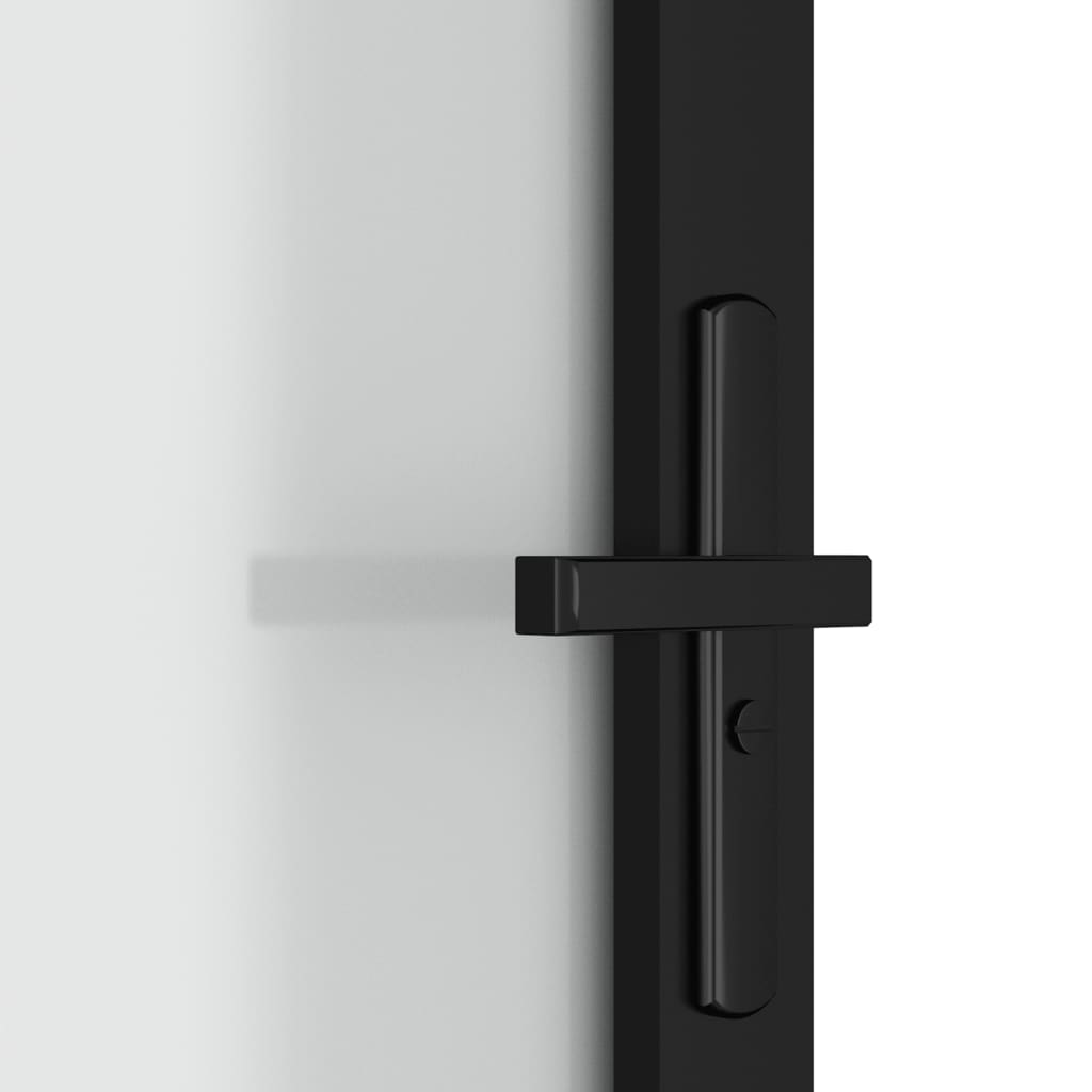 Binnendeur 93x201,5 cm matglas en aluminium zwart 93 x 201.5 cm 3x2 raster