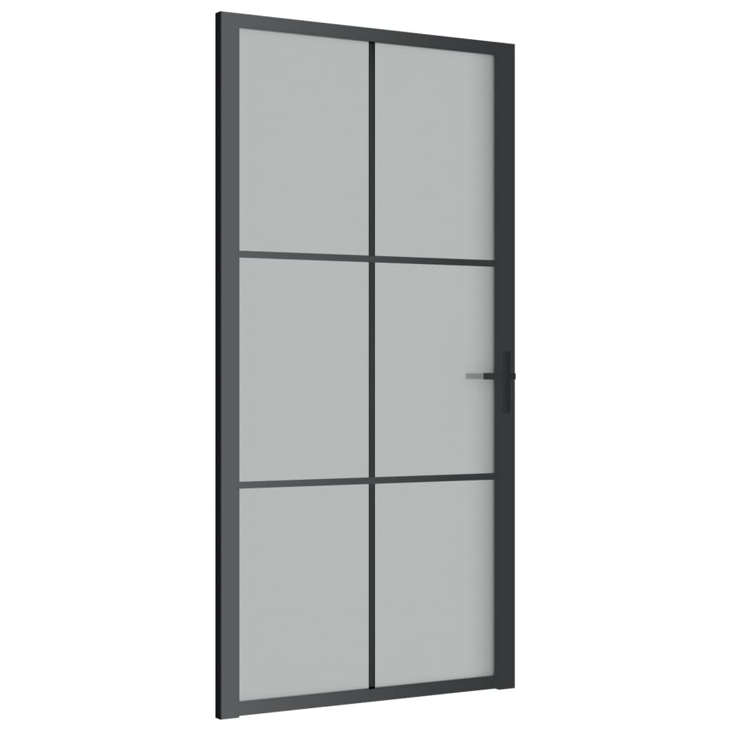 Binnendeur 02,5X20,5 Cm Glas En Aluminium Zwart En Mat 102.5 x 201.5 cm 3x2 raster