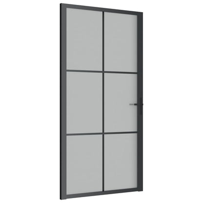 Binnendeur 02,5X20,5 Cm Glas En Aluminium Zwart En Mat 102.5 x 201.5 cm 3x2 raster