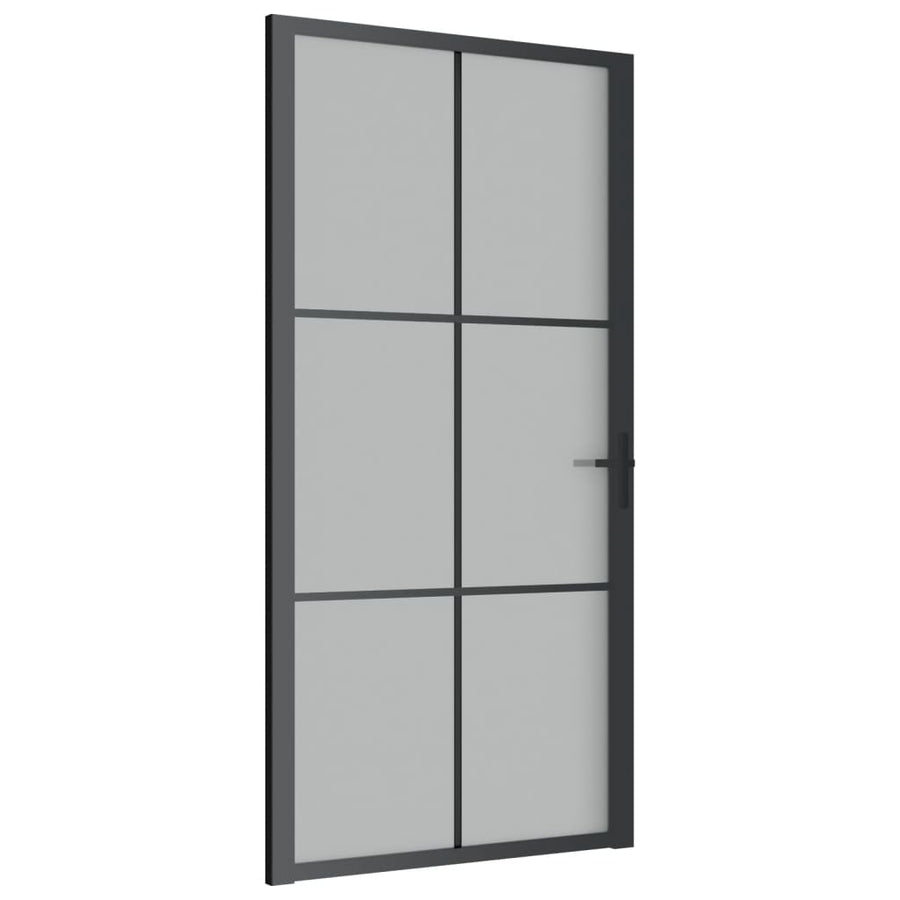 Binnendeur 02,5X20,5 Cm Glas En Aluminium Zwart En Mat 102.5 x 201.5 cm 3x2 raster