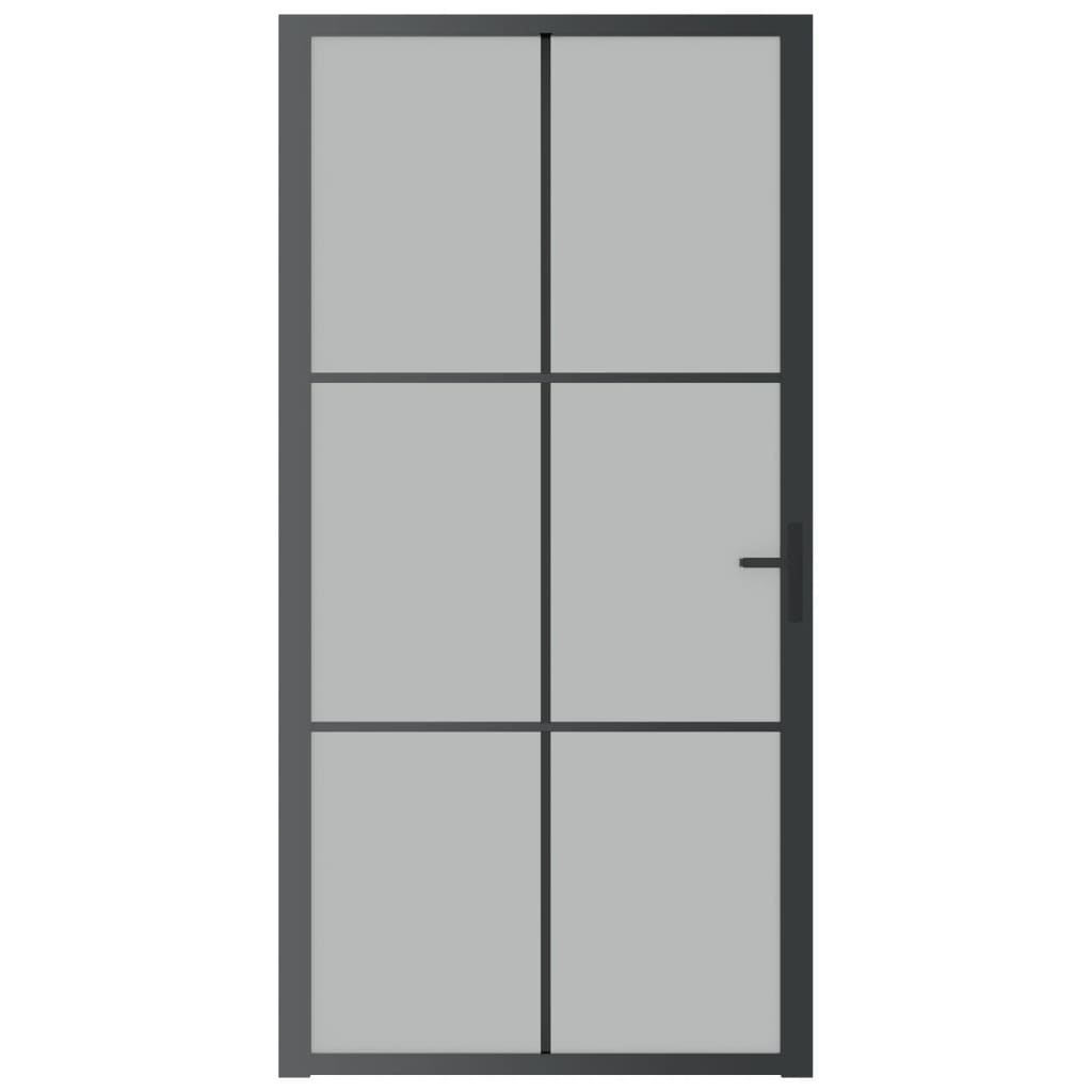 Binnendeur 02,5X20,5 Cm Glas En Aluminium Zwart En Mat 102.5 x 201.5 cm 3x2 raster