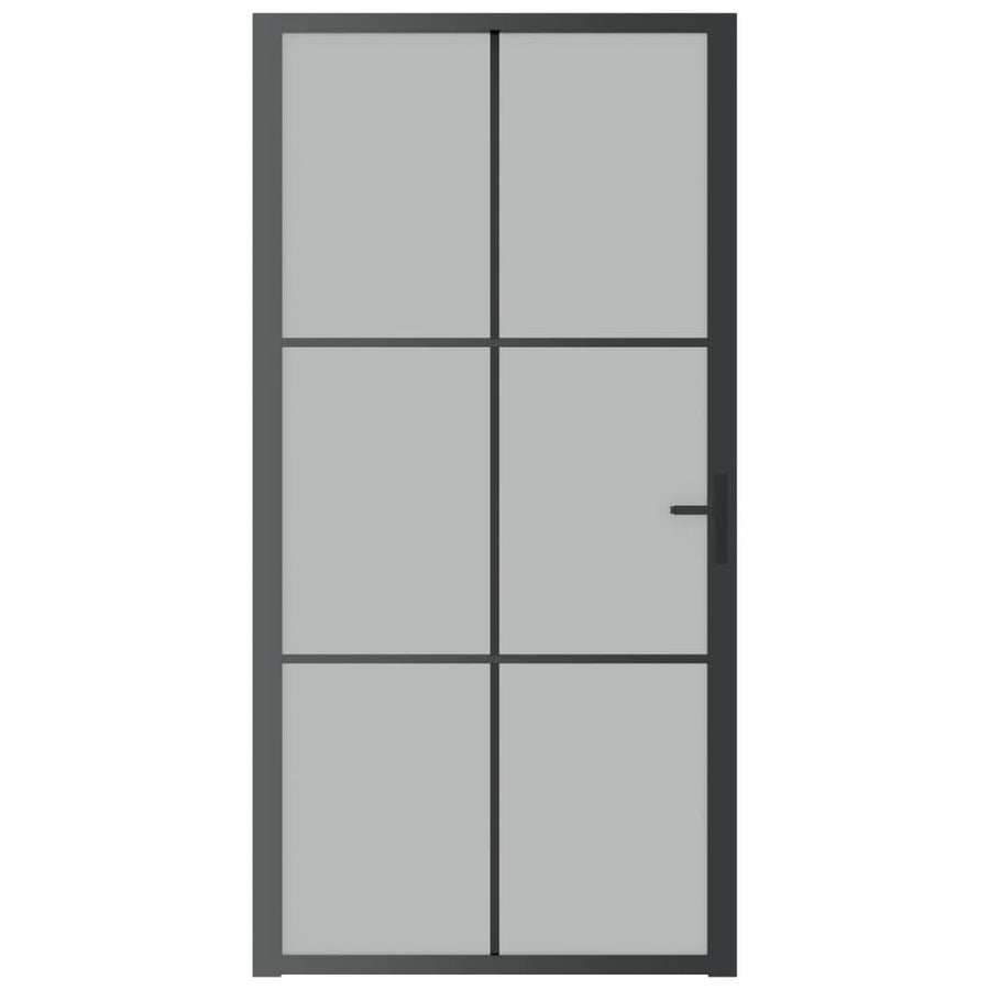 Binnendeur 02,5X20,5 Cm Glas En Aluminium Zwart En Mat 102.5 x 201.5 cm 3x2 raster