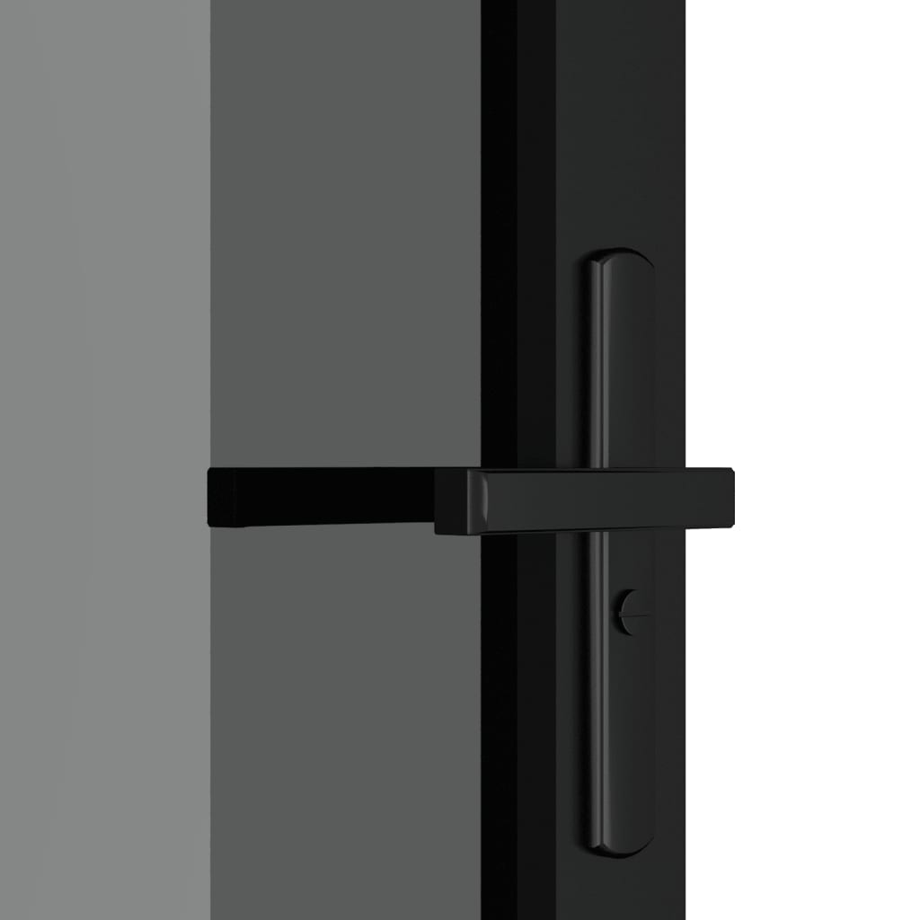 Binnendeur 76X20,5 Cm Esg-Glas En Aluminium Zwart En Donkertransparant 76 x 201.5 cm 3x2 raster