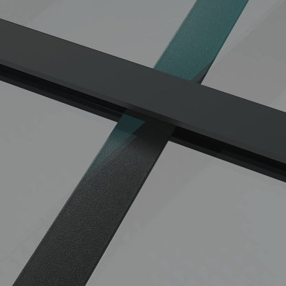 Binnendeur 76X20,5 Cm Esg-Glas En Aluminium Zwart En Donkertransparant 76 x 201.5 cm 3x2 raster