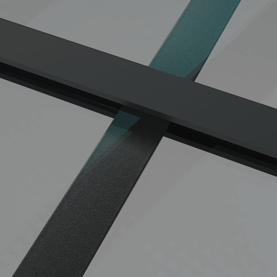 Binnendeur 76X20,5 Cm Esg-Glas En Aluminium Zwart En Donkertransparant 76 x 201.5 cm 3x2 raster