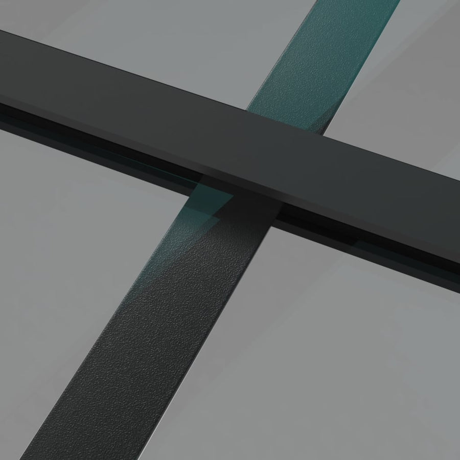 Binnendeur 93X20,5 Cm Esg-Glas En Aluminium Zwart En Donkertransparant 93 x 201.5 cm 3x2 raster
