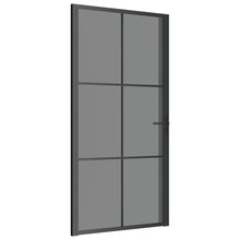 Binnendeur 02,5X20,5 Cm Esg-Glas En Aluminium Zwart En Donkertransparant 102.5 x 201.5 cm 3x2 raster