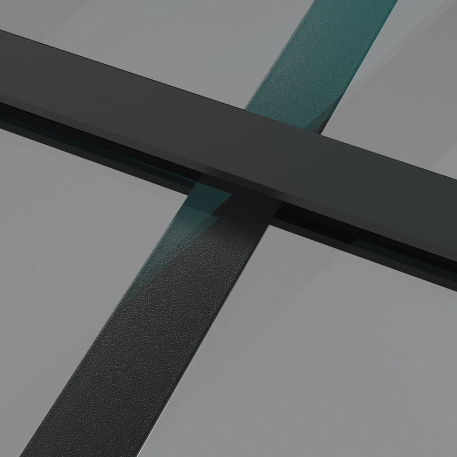 Binnendeur 02,5X20,5 Cm Esg-Glas En Aluminium Zwart En Donkertransparant 102.5 x 201.5 cm 3x2 raster