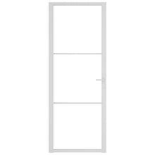 Binnendeur 76X20,5 Cm Esg-Glas En Aluminium Wit En Transparant 76 x 201.5 cm 2 horizontale stangen