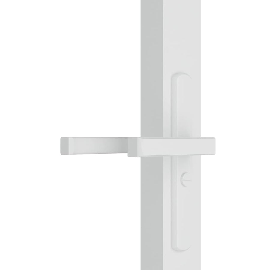 Binnendeur 76X20,5 Cm Esg-Glas En Aluminium Wit En Transparant 76 x 201.5 cm 2 horizontale stangen