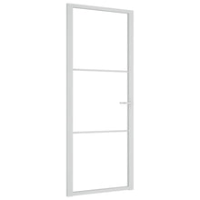 Binnendeur 83X20,5 Cm Esg-Glas En Aluminium Wit En Transparant 83 x 201.5 cm 2 horizontale stangen