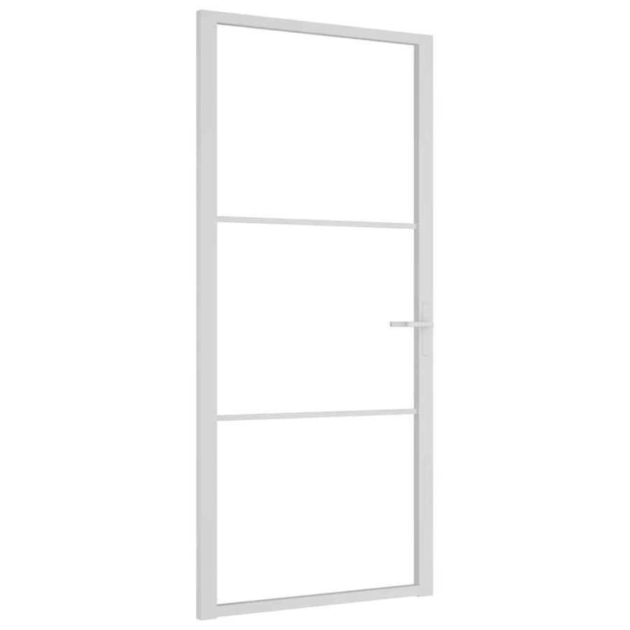 Binnendeur 93X201,5 Cm Esg-Glas En Aluminium Wit