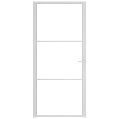 Binnendeur 93X201,5 Cm Esg-Glas En Aluminium Wit