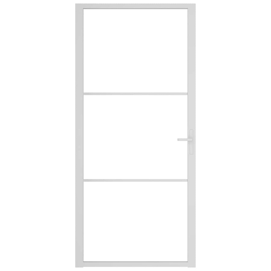 Binnendeur 93X201,5 Cm Esg-Glas En Aluminium Wit