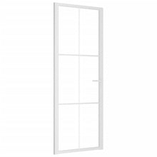 Binnendeur 76X20,5 Cm Esg-Glas En Aluminium Wit En Transparant 76 x 201.5 cm 3x2 raster