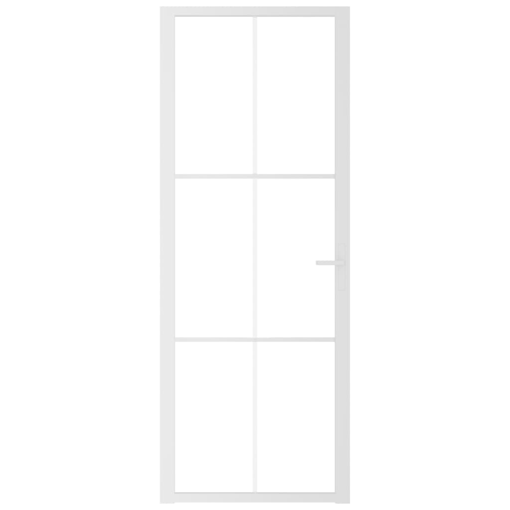 Binnendeur 76X20,5 Cm Esg-Glas En Aluminium Wit En Transparant 76 x 201.5 cm 3x2 raster