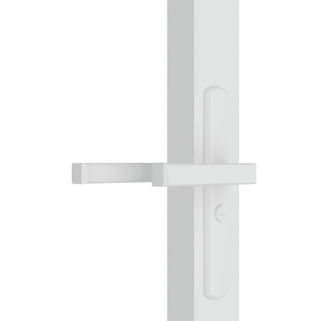 Binnendeur 76X20,5 Cm Esg-Glas En Aluminium Wit En Transparant 76 x 201.5 cm 3x2 raster