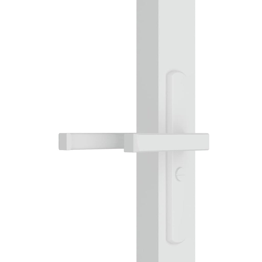 Binnendeur 76X20,5 Cm Esg-Glas En Aluminium Wit En Transparant 76 x 201.5 cm 3x2 raster