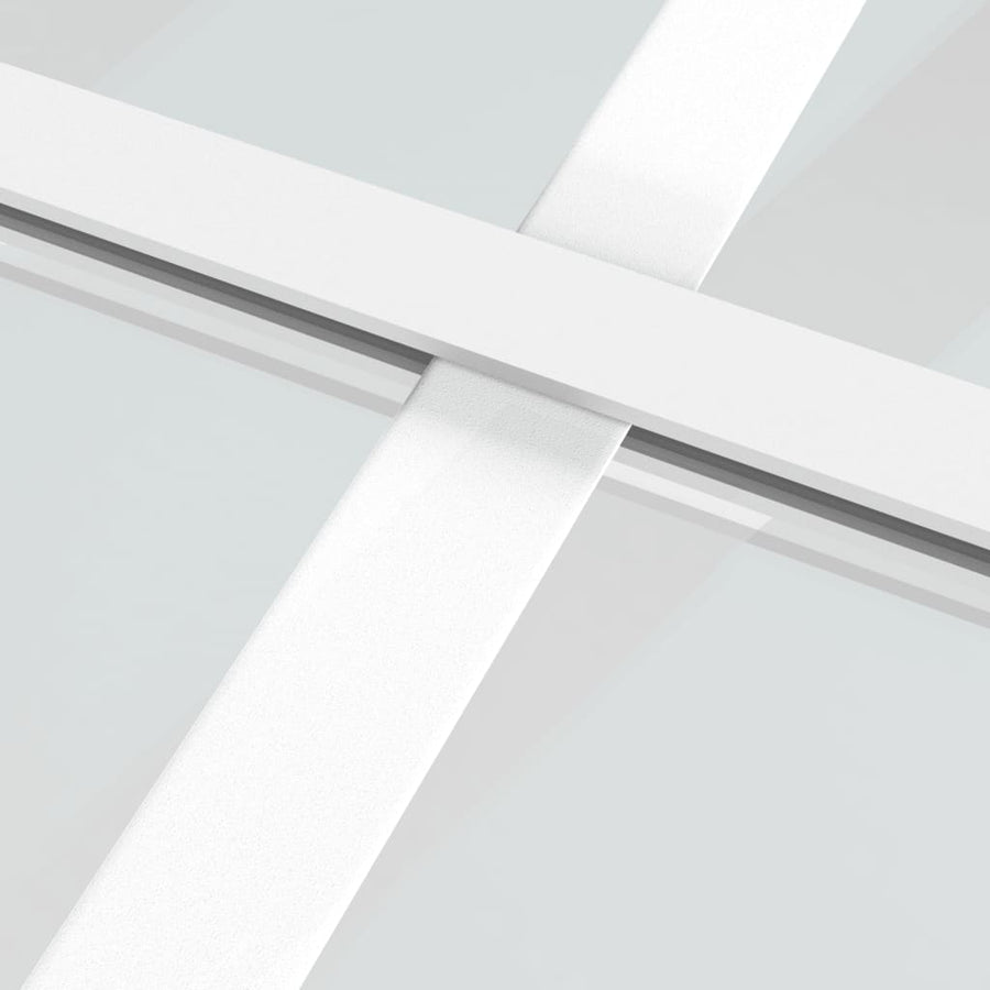 Binnendeur 76X20,5 Cm Esg-Glas En Aluminium Wit En Transparant 76 x 201.5 cm 3x2 raster