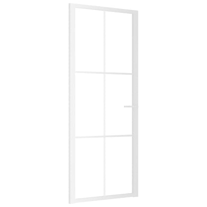 Binnendeur 83X20,5 Cm Esg-Glas En Aluminium Wit En Transparant 83 x 201.5 cm 3x2 raster