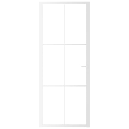 Binnendeur 83X20,5 Cm Esg-Glas En Aluminium Wit En Transparant 83 x 201.5 cm 3x2 raster