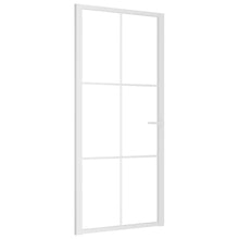 Binnendeur 93X20,5 Cm Esg-Glas En Aluminium Wit En Transparant 93 x 201.5 cm 3x2 raster