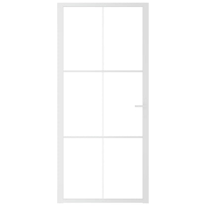 Binnendeur 93X20,5 Cm Esg-Glas En Aluminium Wit En Transparant 93 x 201.5 cm 3x2 raster