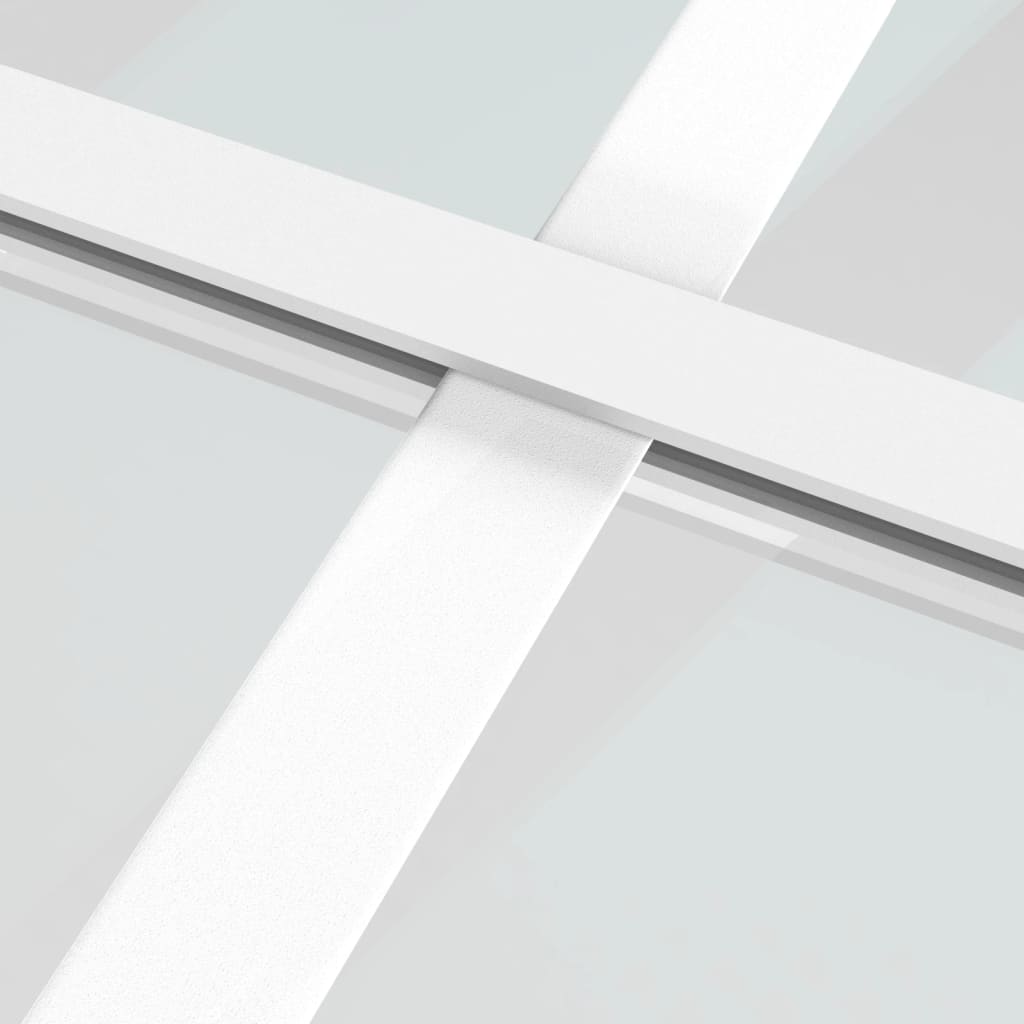 Binnendeur 93X20,5 Cm Esg-Glas En Aluminium Wit En Transparant 93 x 201.5 cm 3x2 raster