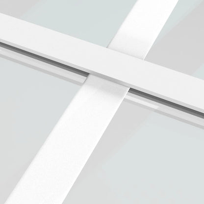 Binnendeur 93X20,5 Cm Esg-Glas En Aluminium Wit En Transparant 93 x 201.5 cm 3x2 raster