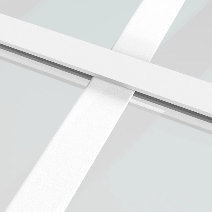 Binnendeur 93X20,5 Cm Esg-Glas En Aluminium Wit En Transparant 93 x 201.5 cm 3x2 raster