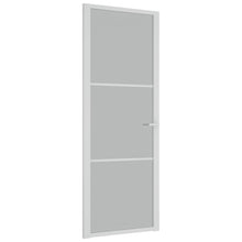Binnendeur 76X20,5 Cm Glas En Aluminium Wit En Mat 76 x 201.5 cm 2 horizontale stangen