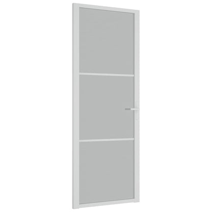 Binnendeur 76X20,5 Cm Glas En Aluminium Wit En Mat 76 x 201.5 cm 2 horizontale stangen