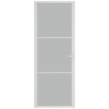 Binnendeur 76X20,5 Cm Glas En Aluminium Wit En Mat 76 x 201.5 cm 2 horizontale stangen