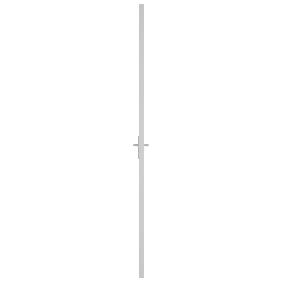 Binnendeur 93X20,5 Cm Glas En Aluminium Wit En Mat 93 x 201.5 cm 2 horizontale stangen