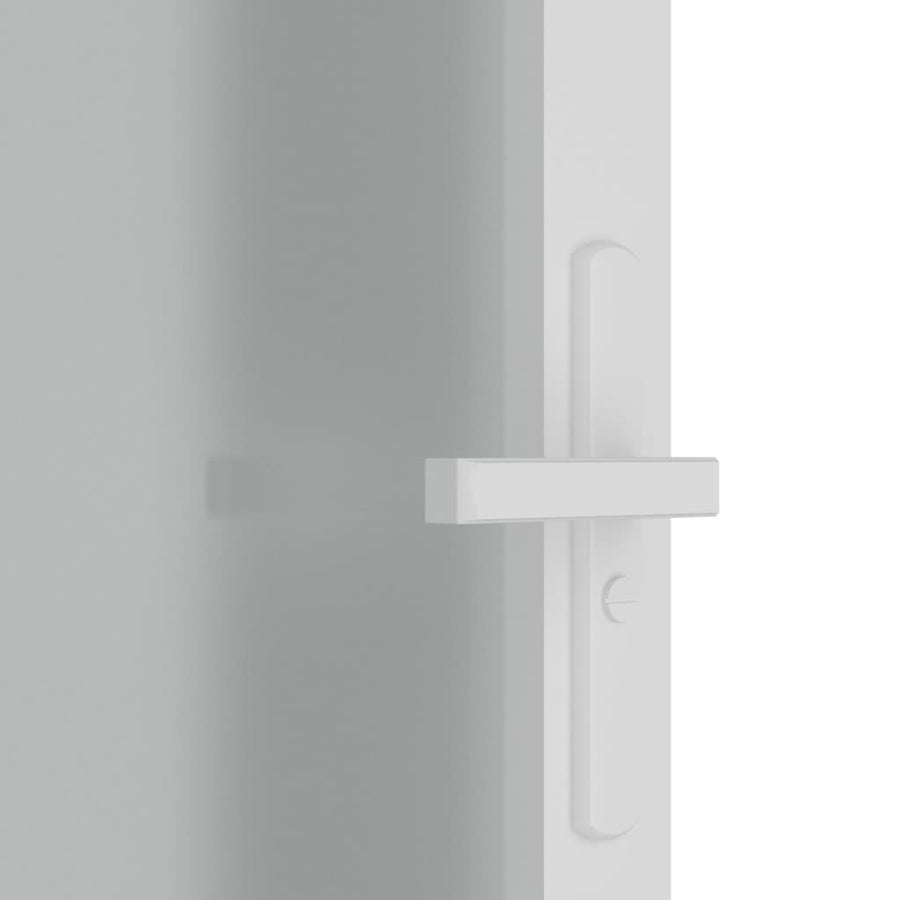 Binnendeur 93X20,5 Cm Glas En Aluminium Wit En Mat 93 x 201.5 cm 2 horizontale stangen