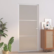 Binnendeur 93X20,5 Cm Glas En Aluminium Wit En Mat 93 x 201.5 cm 2 horizontale stangen