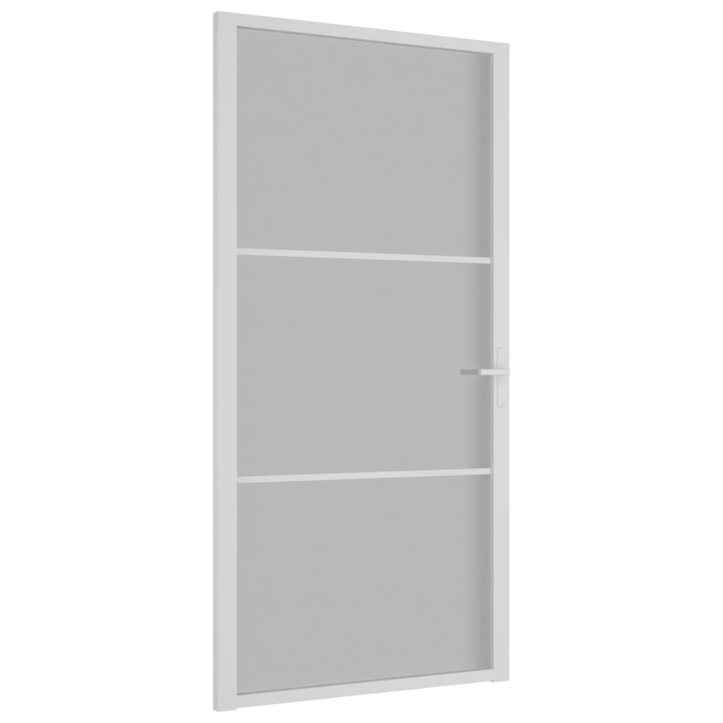 Binnendeur 02,5X20,5 Cm Glas En Aluminium Wit En Mat 102.5 x 201.5 cm 2 horizontale stangen