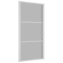 Binnendeur 02,5X20,5 Cm Glas En Aluminium Wit En Mat 102.5 x 201.5 cm 2 horizontale stangen