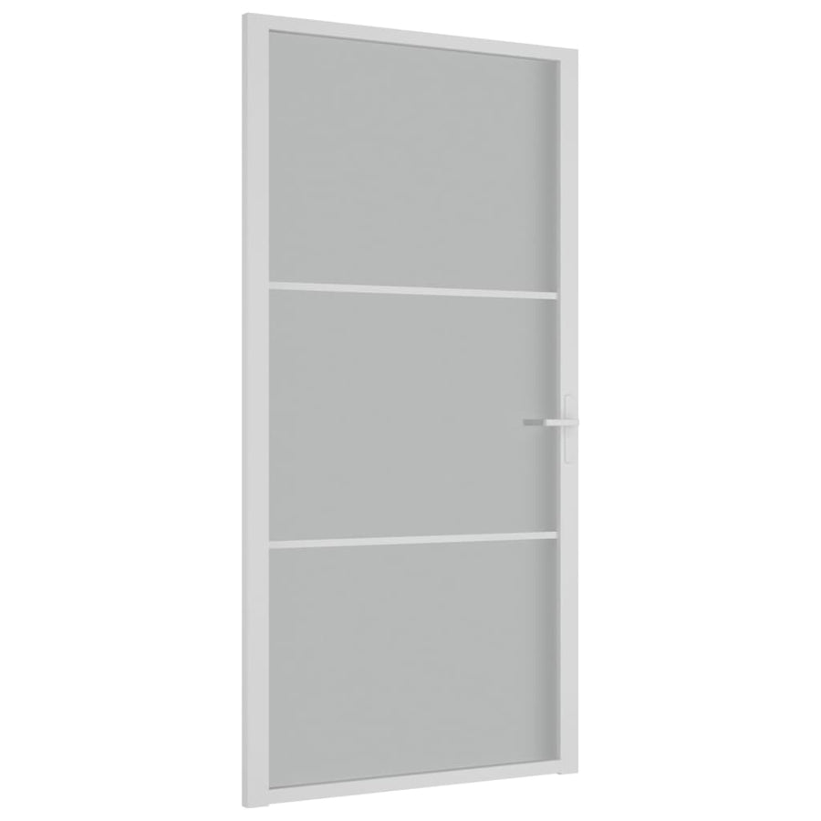 Binnendeur 02,5X20,5 Cm Glas En Aluminium Wit En Mat 102.5 x 201.5 cm 2 horizontale stangen