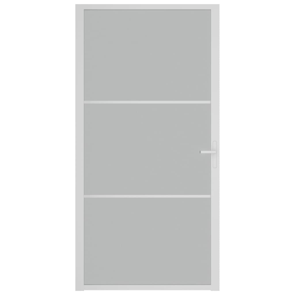 Binnendeur 02,5X20,5 Cm Glas En Aluminium Wit En Mat 102.5 x 201.5 cm 2 horizontale stangen