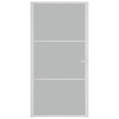 Binnendeur 02,5X20,5 Cm Glas En Aluminium Wit En Mat 102.5 x 201.5 cm 2 horizontale stangen