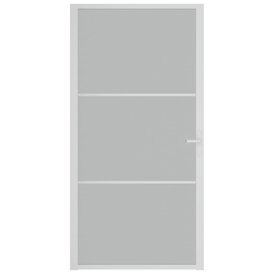 Binnendeur 02,5X20,5 Cm Glas En Aluminium Wit En Mat 102.5 x 201.5 cm 2 horizontale stangen