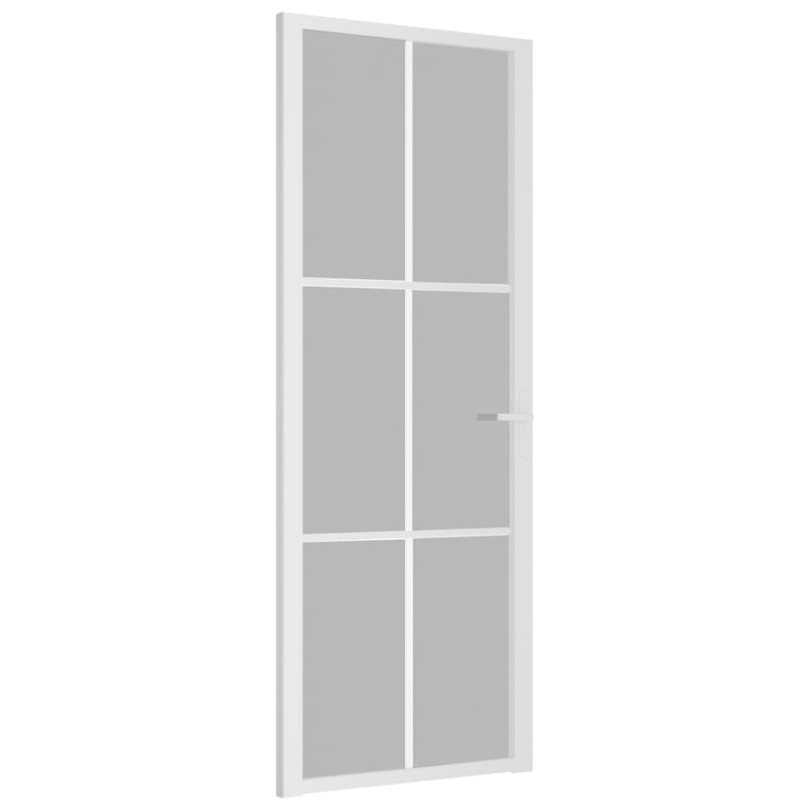 Binnendeur 76X20,5 Cm Glas En Aluminium Wit En Mat 1 76 x 201.5 cm 3x2 raster