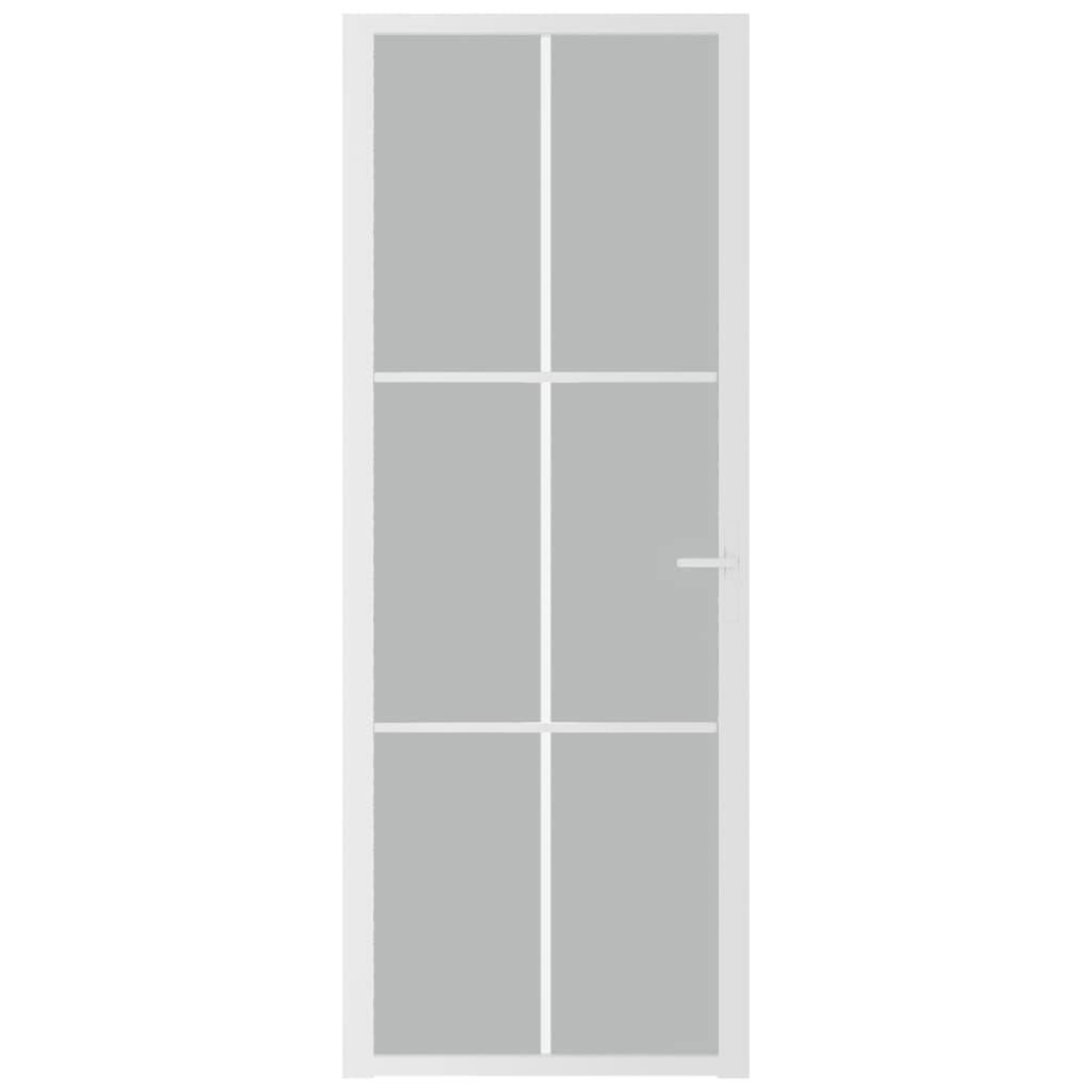 Binnendeur 76X20,5 Cm Glas En Aluminium Wit En Mat 1 76 x 201.5 cm 3x2 raster