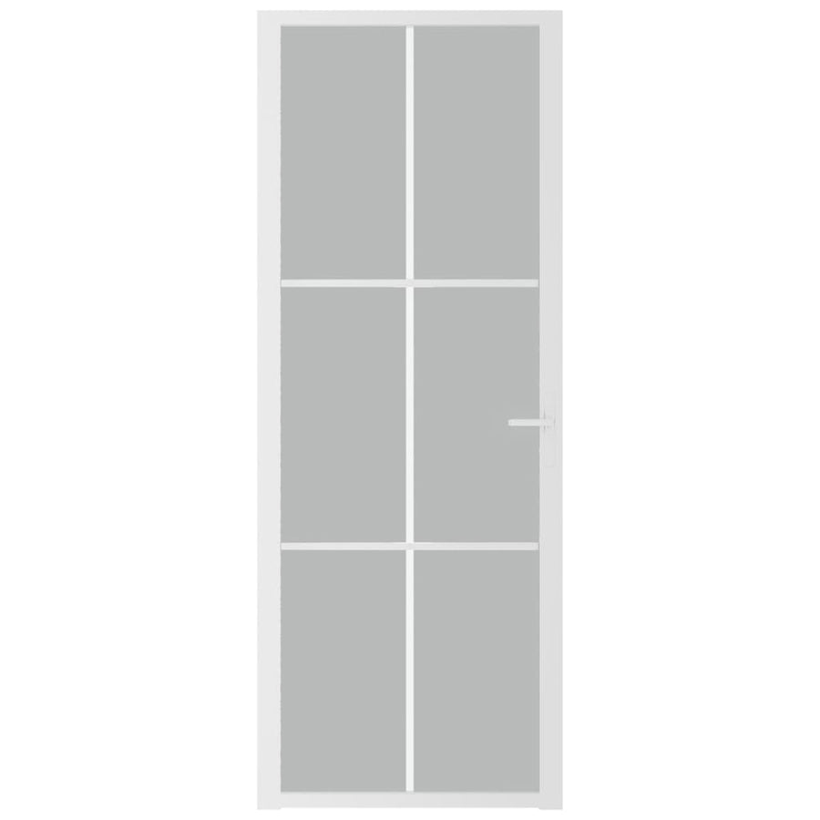 Binnendeur 76X20,5 Cm Glas En Aluminium Wit En Mat 1 76 x 201.5 cm 3x2 raster